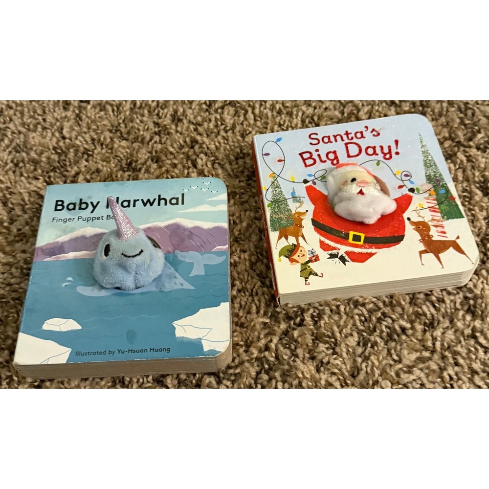 Cottage Door Press-Finger Puppet Books (2) Baby Narwhal & Santa's Big Day